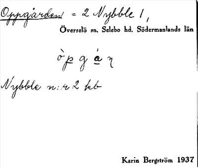 Bild på arkivkortet för arkivposten Oppgården