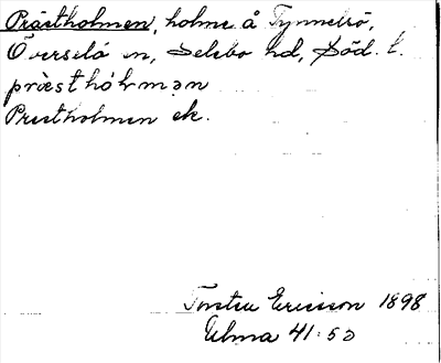 Bild på arkivkortet för arkivposten Prästholmen