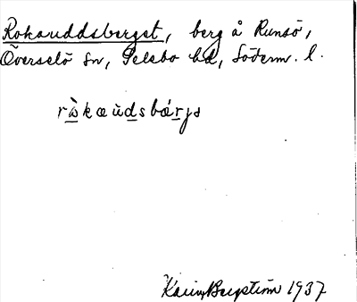 Bild på arkivkortet för arkivposten Rokauddsberget