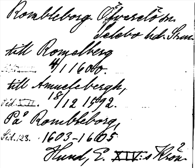 Bild på arkivkortet för arkivposten Rombleborg