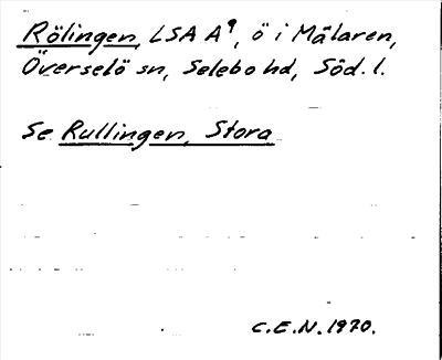 Bild på arkivkortet för arkivposten Rölingen, se Rullingen, Stora