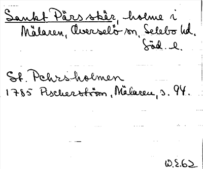 Bild på arkivkortet för arkivposten Sankt Pärs skär