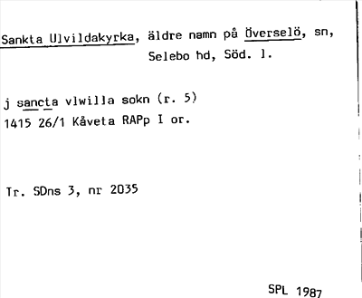 Bild på arkivkortet för arkivposten Sankta Ulvildakyrka