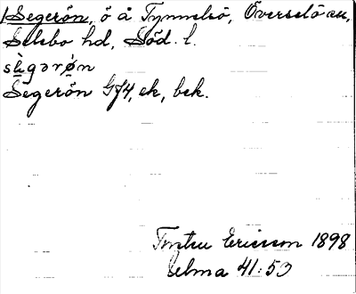 Bild på arkivkortet för arkivposten Segerön
