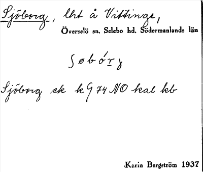 Bild på arkivkortet för arkivposten Sjöborg