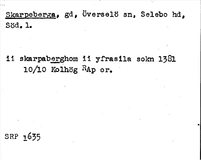 Bild på arkivkortet för arkivposten Skarpeberga