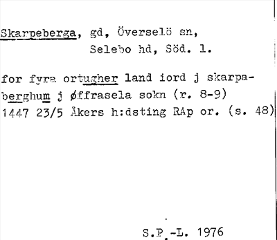 Bild på arkivkortet för arkivposten Skarpeberga