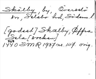 Bild på arkivkortet för arkivposten Skälby