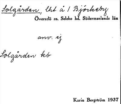Bild på arkivkortet för arkivposten Solgården