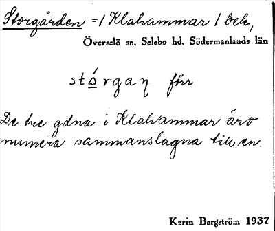 Bild på arkivkortet för arkivposten Storgården