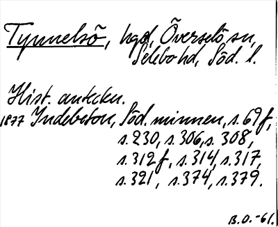 Bild på arkivkortet för arkivposten Tynnelsö