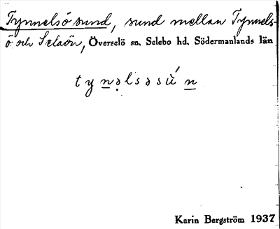 Bild på arkivkortet för arkivposten Tynnelsösund