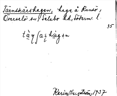 Bild på arkivkortet för arkivposten Tärnskärshagen