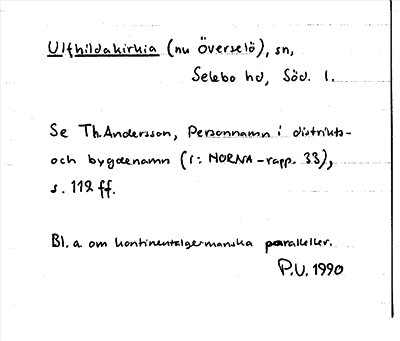 Bild på arkivkortet för arkivposten Ulfhilakirkia (nu Överselö)