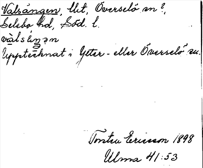 Bild på arkivkortet för arkivposten Valsängen
