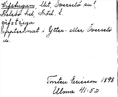 Bild på arkivkortet för arkivposten Vifstugan