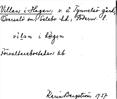 Bild på arkivkortet för arkivposten Villan i Hagen