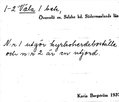 Bild på arkivkortet för arkivposten Väla