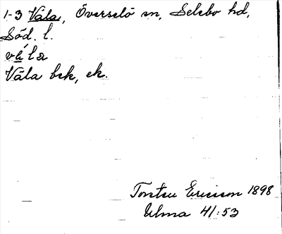 Bild på arkivkortet för arkivposten Väla