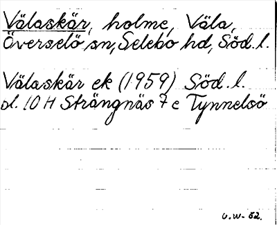 Bild på arkivkortet för arkivposten Välaskär