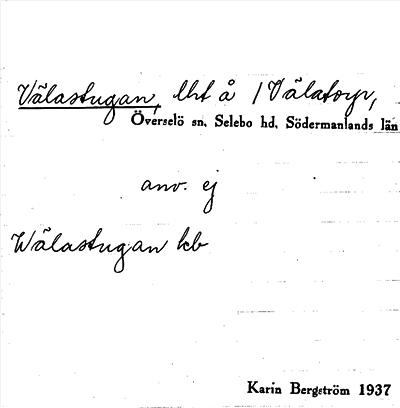 Bild på arkivkortet för arkivposten Välastugan
