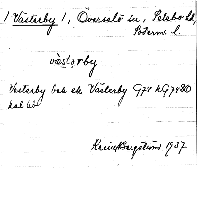 Bild på arkivkortet för arkivposten Västerby