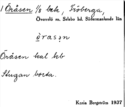 Bild på arkivkortet för arkivposten Öråsen