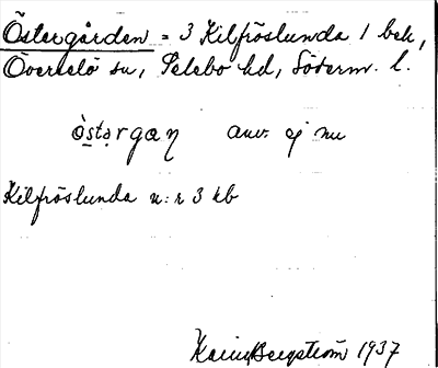 Bild på arkivkortet för arkivposten Östergården