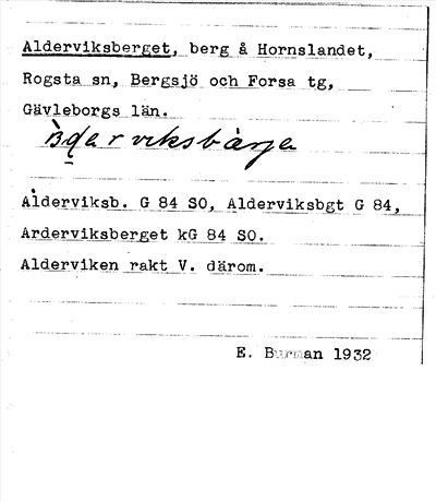 Bild på arkivkortet för arkivposten Alderviksberget