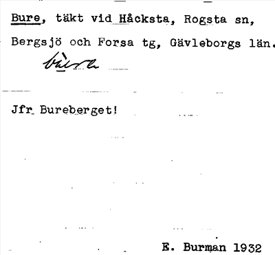 Bild på arkivkortet för arkivposten Bure