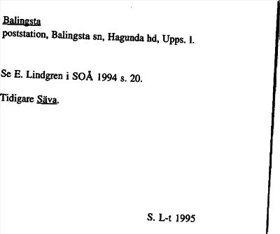 Bild på arkivkortet för arkivposten Balingsta