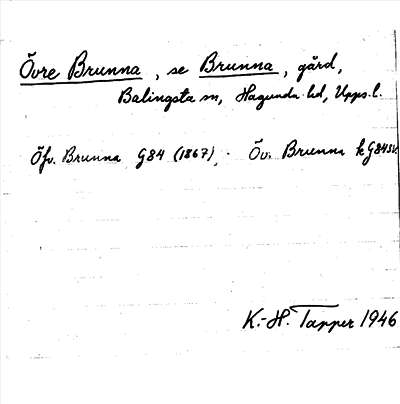 Bild på arkivkortet för arkivposten Övre Brunna, se Brunna