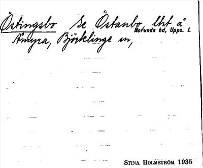 Bild på arkivkortet för arkivposten Östingsbo, se Östanbo