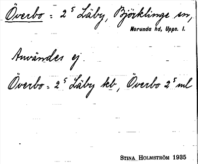 Bild på arkivkortet för arkivposten Överbo