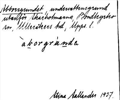 Bild på arkivkortet för arkivposten Abborrgrundet