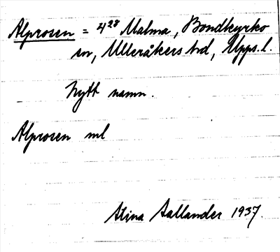 Bild på arkivkortet för arkivposten Alprosen