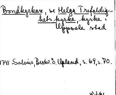 Bild på arkivkortet för arkivposten Bondkyrkan, se Helga Trefaldighets kyrka