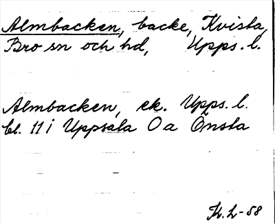 Bild på arkivkortet för arkivposten Almbacken