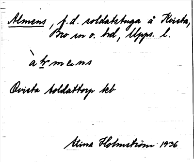 Bild på arkivkortet för arkivposten Almens