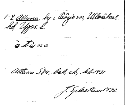 Bild på arkivkortet för arkivposten Alltuna