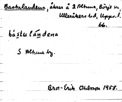 Bild på arkivkortet för arkivposten Bastulandena