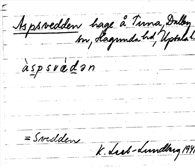 Bild på arkivkortet för arkivposten Aspsvedden
