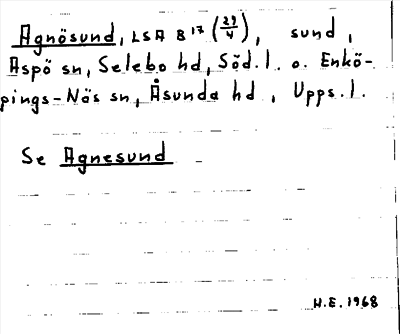 Bild på arkivkortet för arkivposten Agnösund, se Agnesund