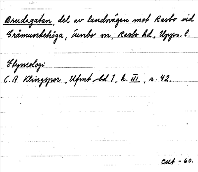Bild på arkivkortet för arkivposten Brudagatan
