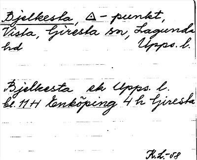 Bild på arkivkortet för arkivposten Bjelkesta