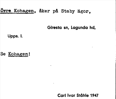 Bild på arkivkortet för arkivposten Övre Kohagen, se Kohagen