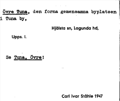 Bild på arkivkortet för arkivposten Övre Tuna