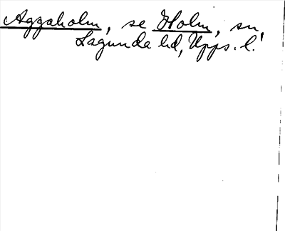 Bild på arkivkortet för arkivposten Aggoholm, se Holm