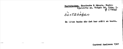 Bild på arkivkortet för arkivposten Bastubacken