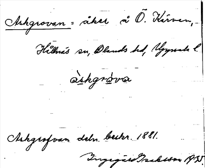 Bild på arkivkortet för arkivposten Askgrovan